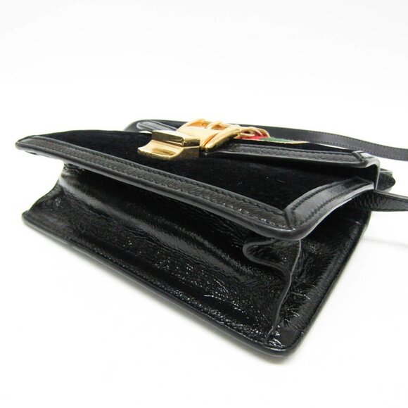 GUCCI Black Leather Sylvie Shoulder Bag - Picture 4 of 12